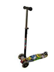 Ηλεκτρικά Πατίνια 2024 Τρίτροχο Scooter  Jolly Wheelz Με Φωτάκια Στις Ρόδες μαυρο κιτρινο grafiti