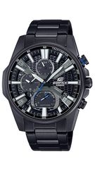 Ρολόι Casio Edifice Solar Power με διπλή ώρα και μαύρο μπρασελέ EQB-1200DC-1AER