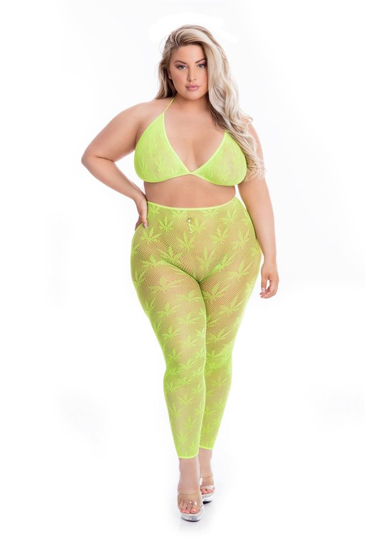 Σέξι Συνολάκι All About Leaf - Πράσινο Plus Size