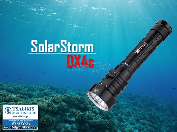  Dx4S Solarmstorm Φακός Κατάδυσης Επαναφορτιζόμενος Led με Φωτεινότητα 3200lm για Βάθος έως 60m