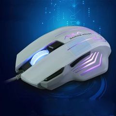 Aula Series Ghost Shark II Colourful Light 7D Optical Competitive USB Wired Game Mouse, Maximum Resolution of 4000 DPI(White) (AULA)