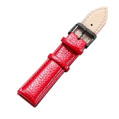 CAGARNY Simple Fashion Watches Band Black Buckle Leather Watch Strap, Width: 20mm(Red) (CAGARNY)