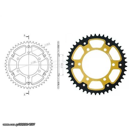 Πίσω Γρανάζι Supersprox Μαύρο-Χρυσό Για Yamaha Tracer 900  RST-480-45T