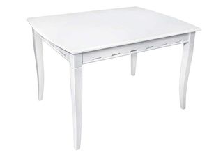 Τραπέζι κουζίνας ξύλινο Capriz Λευκό, 120+30/75/80 εκ., Genomax