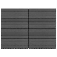 vidaXL Πλακάκια Deck 6 τεμ. Μαύρα 60 x 30 εκ. 1,08 μ² από WPC