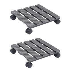 vidaXL Βάσεις για Γλάστρες με Ρόδες 2 τεμ. Γκρι 30x30x7,5 εκ. από WPC