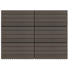 vidaXL Πλακάκια Deck 6 τεμ. Σκούρο Καφέ 60 x 30 εκ. 1,08 μ² από WPC