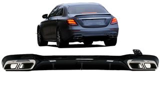 Διαχυτης πίσω με εξατμίσεις Mercedes E-Class W213 (2016-up) E63s Design Ετοιμοπαραδοτα 