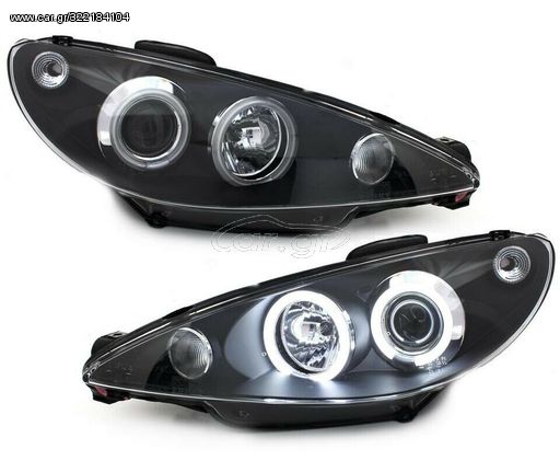 Μπροστινά Φανάρια Angel Eyes CCFL Για Peugeot 206 2002 +