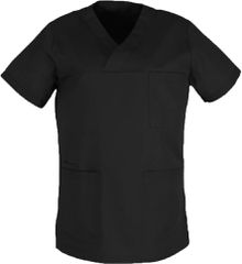Ιατρική Μπλούζα V τύπο φάκελο Unisex Καπαρντίνα 170γρ/τμ 65% pol / 35% cotton MARK965 BLACK