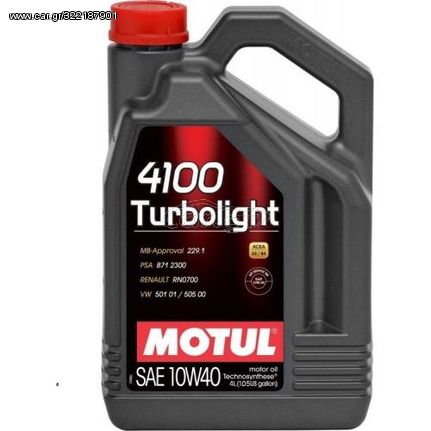 ΛΙΠΑΝΤΙΚΟ ΑΥΤΟΚΙΝΗΤΟΥ ΗΜΙΣΥΝΘΕΤΙΚΟ 10W40 TURBOLIGHT 4100 4L | MOTUL