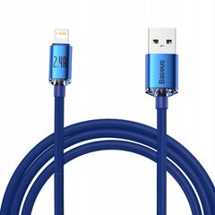 BASEUS cable USB Crystal Shine to iPhone Lightning 8-pin 2,4A CAJY000103 2m blue