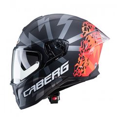 Κράνος Caberg Drift Evo Storm μαύρο-κόκκινο fluo- πορτοκαλί fluo ματ-thumb-1