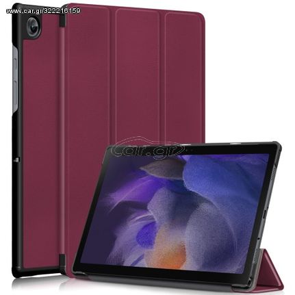 Θήκη Βιβλίο Tri-Fold με Βάση Στήριξης για Samsung Galaxy Tab A8 10.5 (2021) - Κόκκινο του Κρασιού