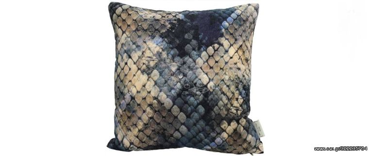 Διακοσμητικό μαξιλάρι Snake Skin Velvet Blue | entos 45x45cm