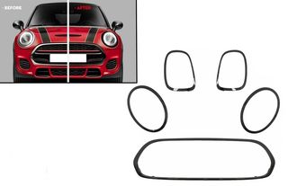 Σετ διακοσμητικά Trim Set Headlights Grille Taillights Covers MINI III F55/F56 Hatchback F57 Convertible (2014-up) Piano Black