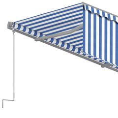 vidaXL Τέντα Συρόμενη Αυτόματη με Σκίαστρο Μπλε / Λευκό 4,5 x 3 μ.-thumb-4