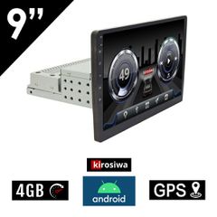 4GB Kirosiwa 1-DIN Android οθόνη αυτοκινήτου 9" ιντσών με GPS (οκταπύρηνη Youtube 4GB WI-FI Playstore USB 1DIN MP3 MP5 Bluetooth Mirrorlink Universal 4x60W 8 Cores οκταπύρηνο ηχοσύστημα Ελληνική πλοήγ