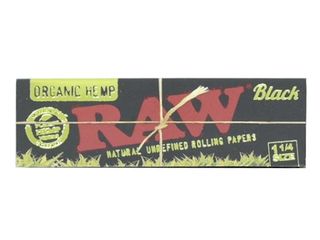 Χαρτάκια RAW BLACK ORGANIC HEMP 50 Φύλλα SIZE 1 &1/4 ΜΑΥΡΟ ΑΛΕΥΚΑΝΤΟ