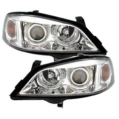 Μπροστινά Φανάρια Set Για Opel Astra G 97-04 Angel Eyes Χρωμίου H7/H7 Depo