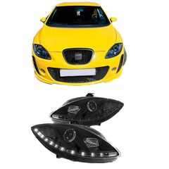 Μπροστινά Φανάρια Set Για Seat Leon 1P 05-09 DRL Μαύρα H1/H1 Sonar