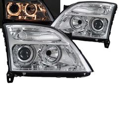 Μπροστινά Φανάρια Set Για Opel Vectra C 02-05 Angel Eyes Χρωμίου H7/H7 Depo