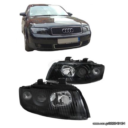 Μπροστινά Φανάρια Set Για Audi A4 B6 8E 00-04 Projectors Μαύρα H7/H7 Depo