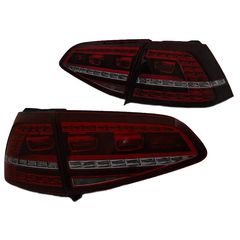 Πισινά Φανάρια Set Για Vw Golf VII (7) 11-17 Led GTI/R Look Σκούρο Κόκκινο/Φιμέ Depo