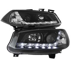 Μπροστινά Φανάρια Set Για Renault Megane II 02-05 DRL Black H1/H1 Junyan