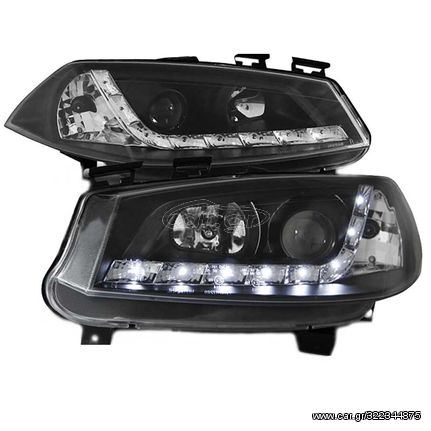 Μπροστινά Φανάρια Set Για Renault Megane II 02-05 DRL Black H1/H1 Junyan