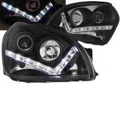 Μπροστινά Φανάρια Set Για Hyundai Tucson 04-10 DRL Μαύρα H1/H1 Sonar