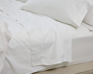 Σεντόνι King Size MK Solid Plain White Star 144TC Polycotton Blanc de Blanc (280x280) 1Τεμ
