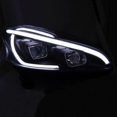 Μπροστινά Φανάρια Set Για Peugeot 208 12-15 DRL Led Tube Μαύρα H11/H1 JunYan-thumb-5