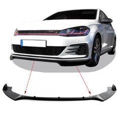 Μπροστινό Spoiler Για VW Golf VII (7) 12-18 GTI Έκδοση Glossy Black 3 Τεμάχια