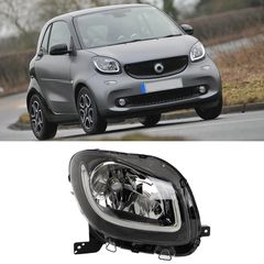 Φανάρι Μπροστινό Δεξί Για Smart Fortwo W453 14+,Forfour W453 14+ DRL Led Tube Μαύρα H4 Valeo