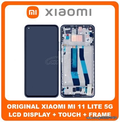 Γνήσια Original Xiaomi Mi11 Lite 5G (M2101K9G, M2101K9C, M2101K9R) LCD Display Assembly Screen Οθόνη + Touch Screen Digitizer Μηχανισμός Αφής + Frame Bezel Πλαίσιο Black Μαύρο 56000200K900 (Service Pa