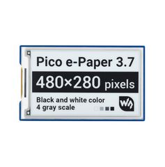 3.7inch E-Paper E-Ink Display Module for Raspberry Pi Pico, 480×280, Black / White, 4 Grayscale, SPI