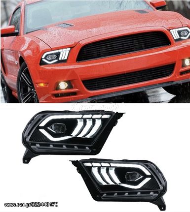 ΦΑΝΑΡΙΑ ΕΜΠΡΟΣ Full LED Headlights Ford Mustang V (2010-2014) with Dynamic Sequential Turning Light