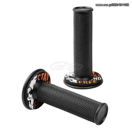 ΧΕΡΟΥΛΙΑ MOTO DONUT OFF-ROAD ΜΑΥΡΑ/ΠΟΡΤΟΚΑΛΙ 22MM+25MM 12CM 2ΤΕΜ