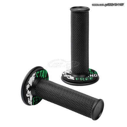 ΧΕΡΟΥΛΙΑ MOTO DONUT OFF-ROAD ΜΑΥΡΑ/ΠΡΑΣΙΝΑ 22MM+25MM 12CM 2ΤΕΜ