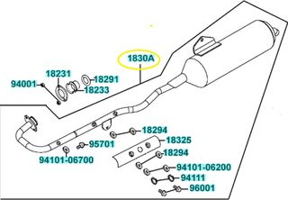 Εξάτμιση Kymco Mxer.150 2003 - 2003 1830A-LLB1-EZ0