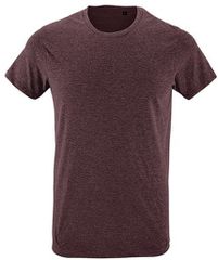 Sol's Regent Fit 00553 Ανδρικό t-shirt κυλινδρικό με στενή γραμμή 100% βαμβάκι Ringspun σεμί-πενιέ HEATHER OXBLOOD - 148
