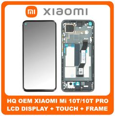 OEM Συμβατό Για Xiaomi Mi 10T (M2007J3SY), Mi 10T Pro (M2007J3SG, M2007J3SP, M2007J3SI, M2007J17C) IPS LCD Display Assembly Screen Οθόνη + Touch Screen Digitizer Μηχανισμός Αφής + Frame Πλαίσιο Black