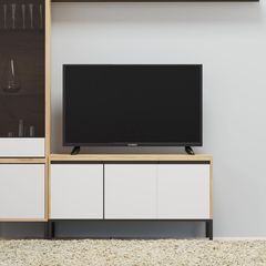Έπιπλο τηλεόρασης "PALMOR" σε χρυσό/δρυς/λευκό χρώμα 113.5x40x60