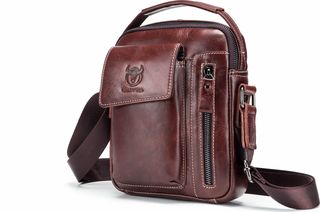 Bull Captain Δερμάτινο τσαντάκι ώμου DJB 037 καφέ