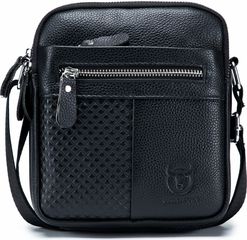 Bull Captain Δερμάτινο τσαντάκι ώμου DJB 010 μαύρο