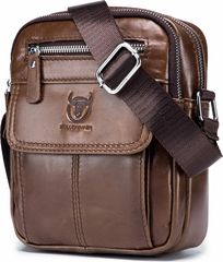 Bull Captain Δερμάτινο τσαντάκι ώμου DJB 016 καφέ