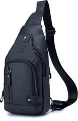 Bull Captain Δερμάτινο τσαντάκι body XB 129 μαύρο