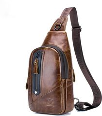 Bull Captain Δερμάτινο τσαντάκι body XB 126 καφέ