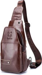 Bull Captain Δερμάτινο τσαντάκι body XB 087 καφέ